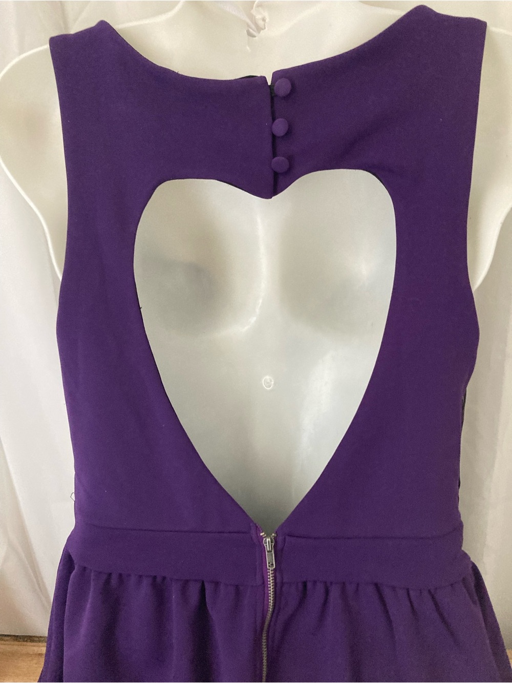 Material Girl Purple Heart Back Fit & Flare Skater Dress Large